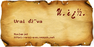 Urai Éva névjegykártya
